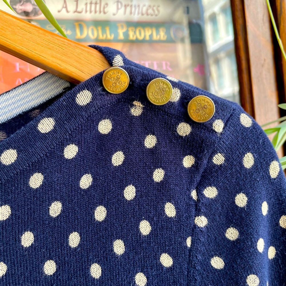 Tommy Hilfiger Navy Polka Dot Sweater 🧵🟡 - Picture 2 of 5